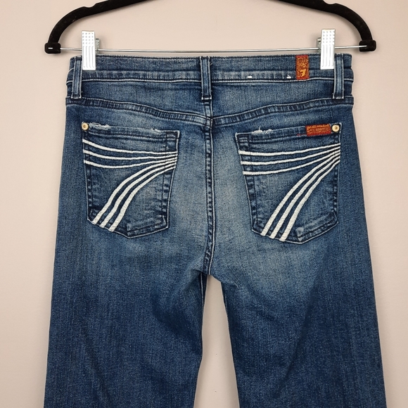 7 For All Mankind Dojo Low Rise Flared Jeans size 28 - Picture 5 of 14